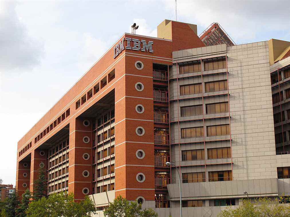 Siège à Madrid d'IBM International Business Machine, la multinationale américaine de services de conseil en informatique et technologie à Madrid, Espagne