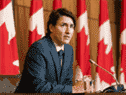 Le premier ministre Justin Trudeau prend la parole lors d'une conférence de presse le 19 janvier 2022 à Ottawa.  Vendredi, Trudeau a annoncé que le Canada prêterait 120 millions de dollars à l'Ukraine.  Trudeau a dit que c'était l'un des 