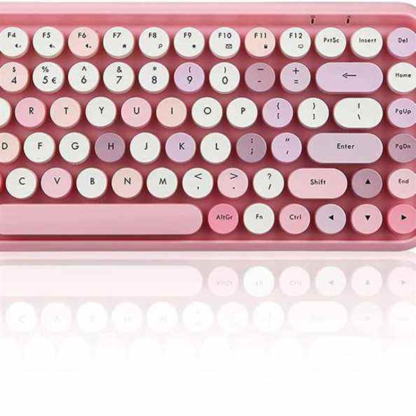 Perixx PERIDUO-713 Combo mini clavier et souris sans fil - Rose pastel