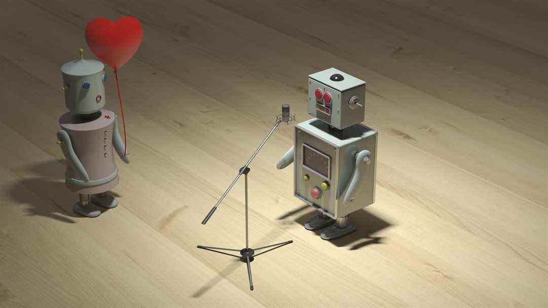 Robot chantant une chanson d'amour
