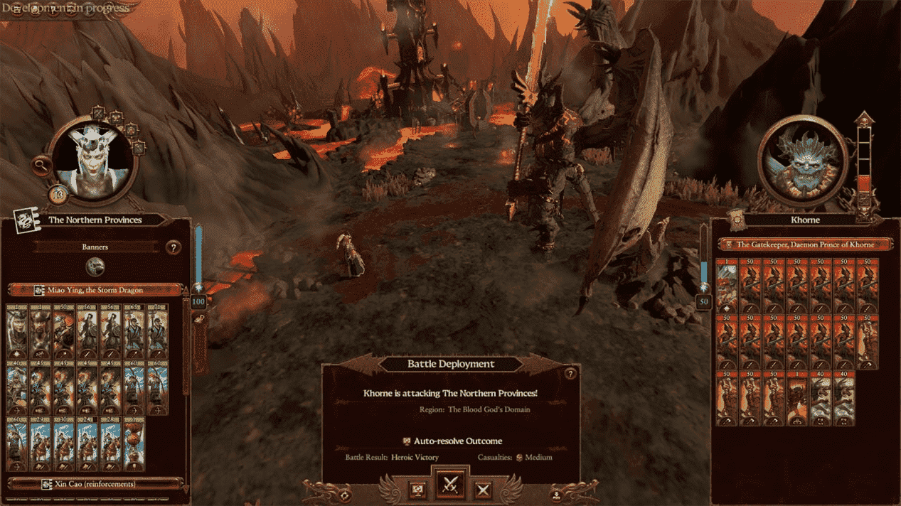 Total War Warhammer Iii poursuit les batailles militaires phares de la série.
