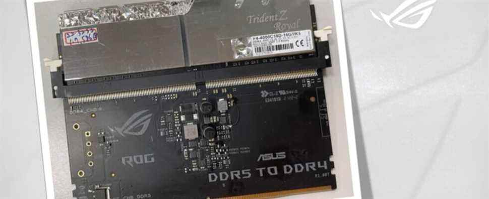 Asus développe une carte adaptateur DDR4 vers DDR5