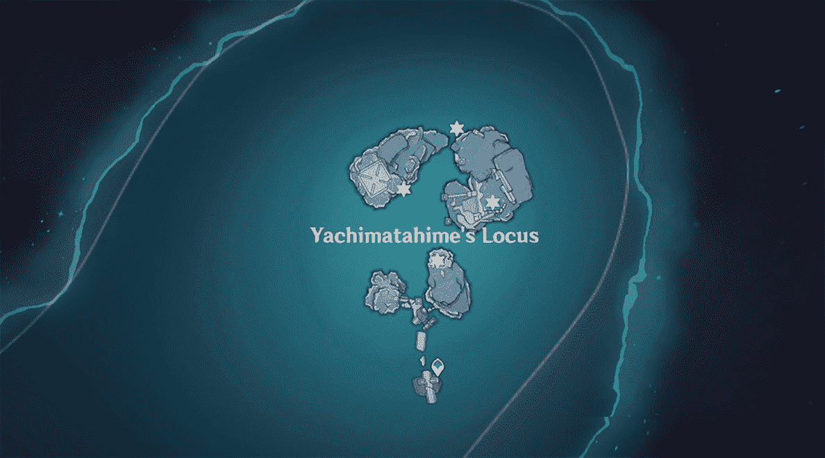 Une carte montrant où trouver quatre flammes dans le Locus de Yachimatahime