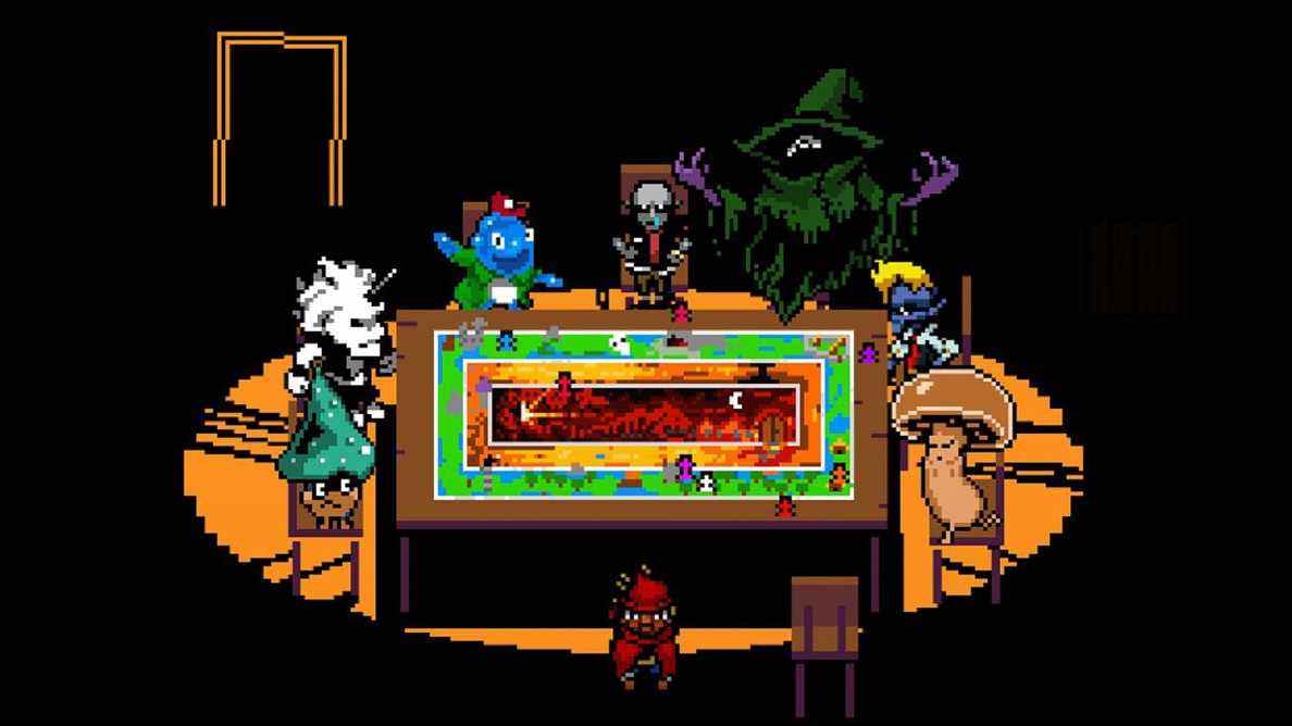 Les personnages d'Everhood jouent à un jeu de rôle sur table