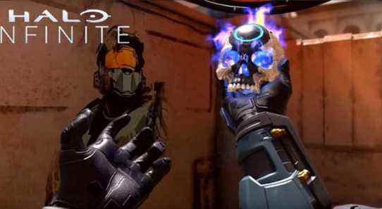 Halo Infinite Clip montre la disparition d'une grenade à plasma après avoir collé à la jambe de l'ennemi
