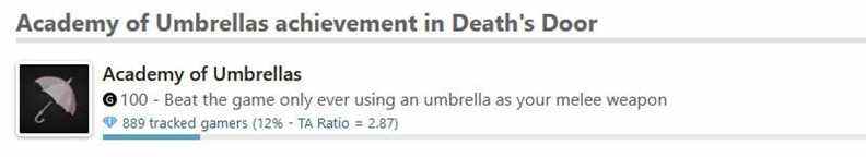 Réalisation et description du trophée de la Death's Door Academy of Umbrellas