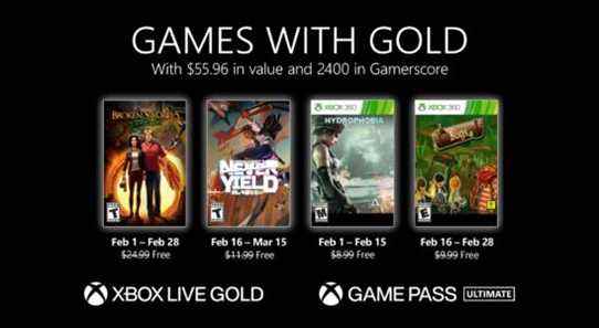 Les jeux gratuits Xbox Live Gold pour février 2022 annoncés
