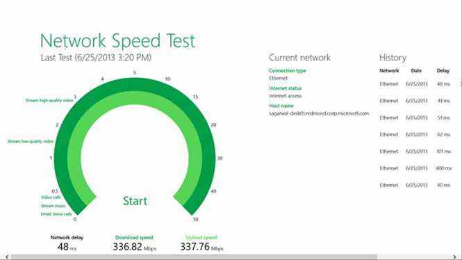 Capture d'écran du Microsoft Store de l'application Network Speed ​​​​Test
