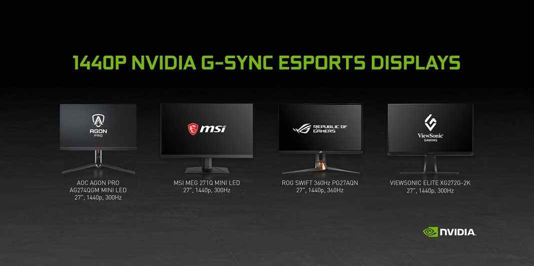 Moniteurs Esports Nvidia 1440p