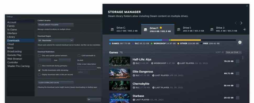 Le nouveau gestionnaire de stockage de Steam vous montrera où se trouvent les gigaoctets de votre jeu