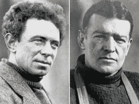 Frank Hurley, à gauche, à bord d'Endurance et d'Ernest Shackleton.