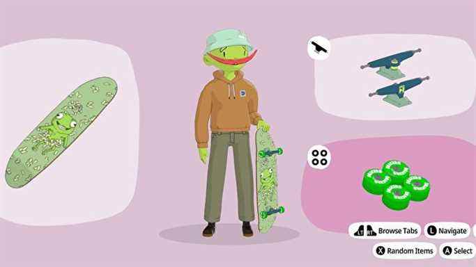 The Frog Detective tel que créé dans le personnalisateur de personnages OlliOlli World