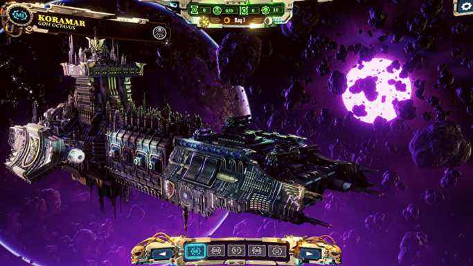Un vaisseau spatial très orné dans Warhammer 40K: Chaos Gate -Daemonhunters