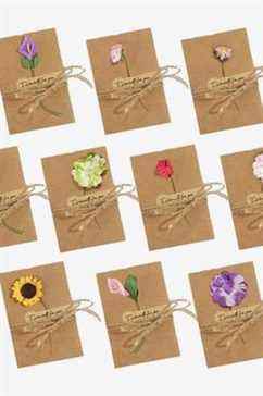 JOHOUSE Holiday Cards Fleurs séchées Cartes de vœux, paquet de 50