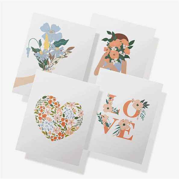 Ensemble de cartes d'amour et d'amitié en papier brindilles