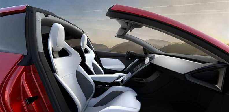 intérieur cabriolet tesla roadster 2022