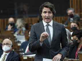 Le premier ministre Justin Trudeau pendant la période des questions, le 15 février 2022, à Ottawa.