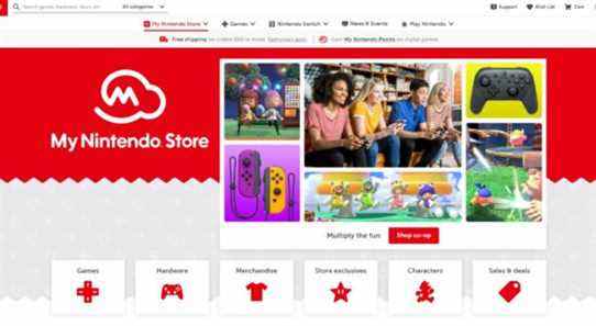 Le site Web de la boutique Nintendo est relancé avec la livraison gratuite pour les commandes de plus de 50 $