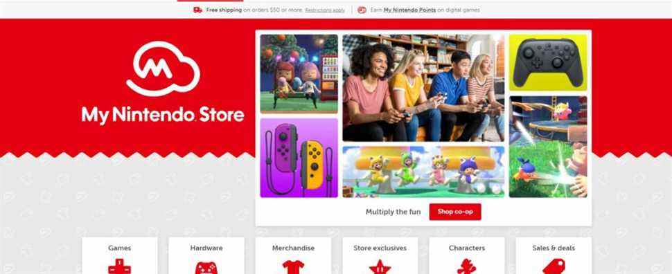 Le site Web de la boutique Nintendo est relancé avec la livraison gratuite pour les commandes de plus de 50 $