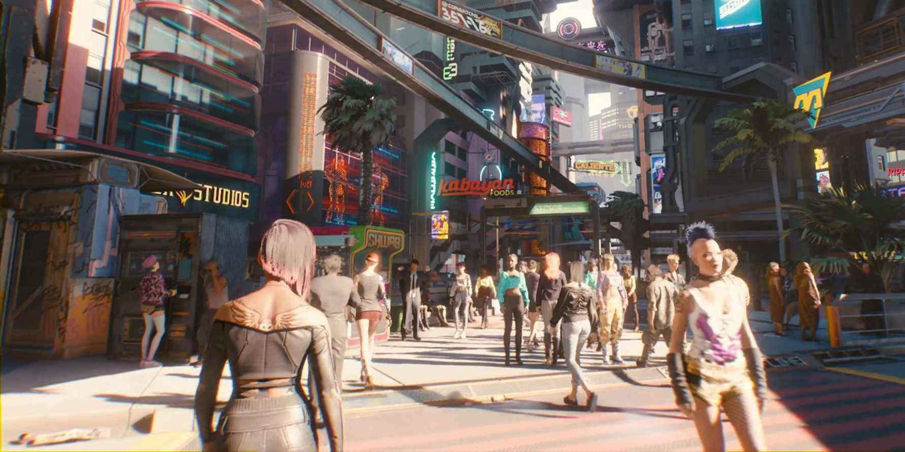 capture d'écran de la foule cyberpunk 2077