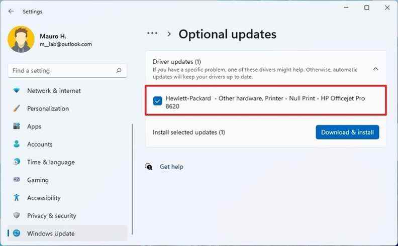 Windows 11 installer le pilote du nouvel ordinateur portable