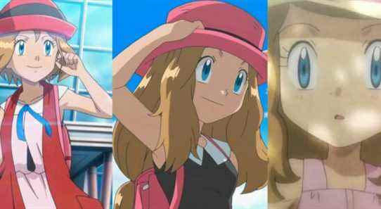Short-haired Serena arriving in Hoenn; Long-haired Serena; Young Serena meeting Ash at Pokemon Camp