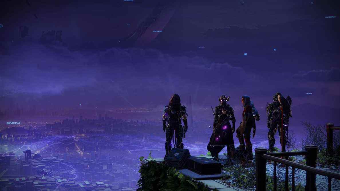Les personnages de Destiny 2 se tiennent sur la tour