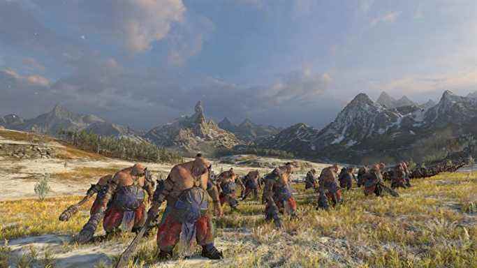 Une lignée d'ogres redoutables dans Total War: Warhammer 3 se tient prête sur le champ de bataille