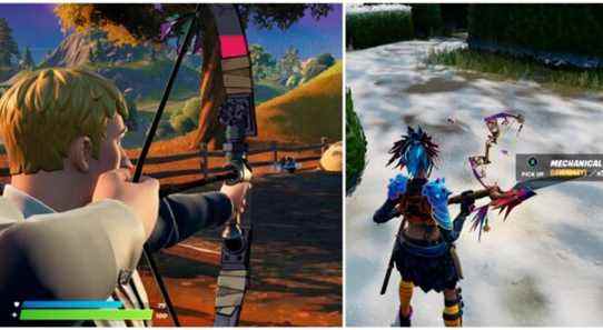 bownanza quests, one character using a bow and another looking at one.