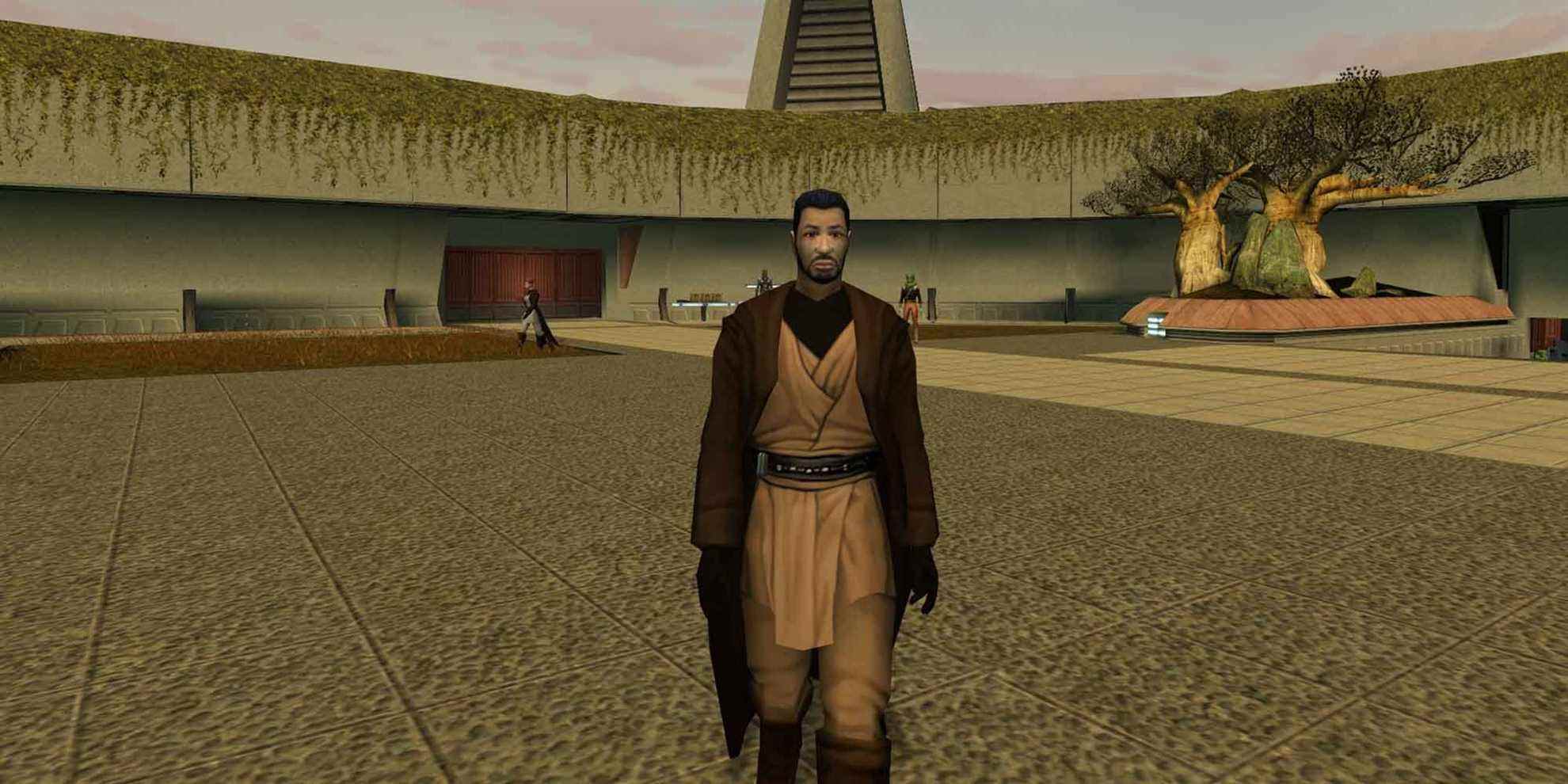 Un Jedi debout dans une cour dans Star Wars: Knights of the Old Republic