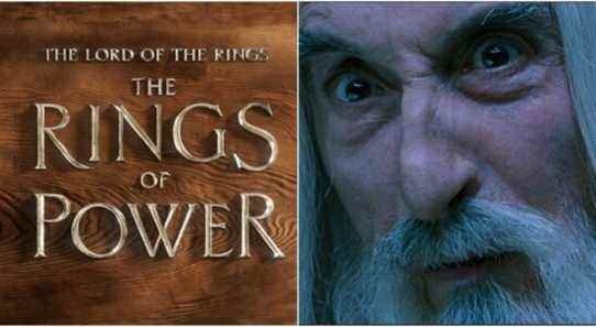 left: Rings of Power title; right: Sarumon