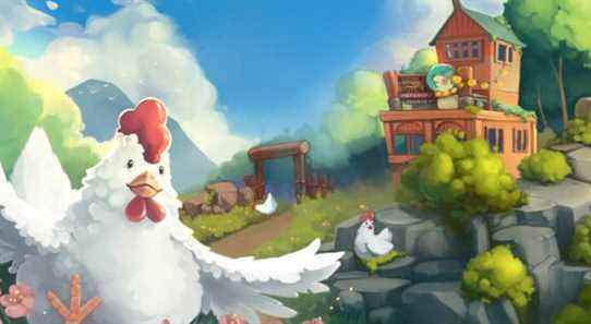 loading screen of game with art of chickens