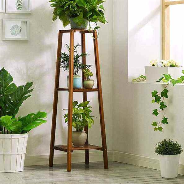 Support pour plantes en bambou à 3 niveaux Magshion