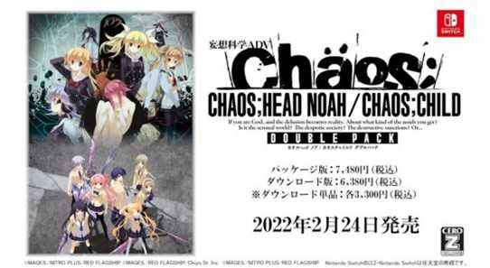 Chaos;Head Noah / Chaos;Child Double Pack version anglaise teasée
