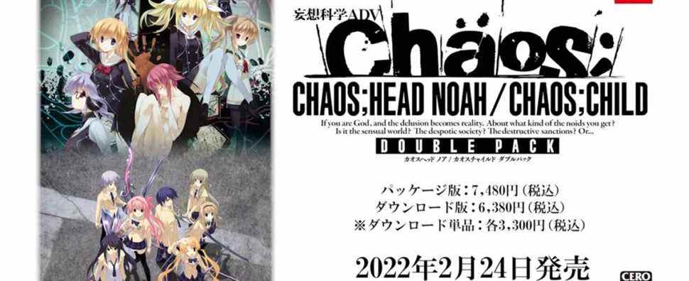 Chaos;Head Noah / Chaos;Child Double Pack version anglaise teasée