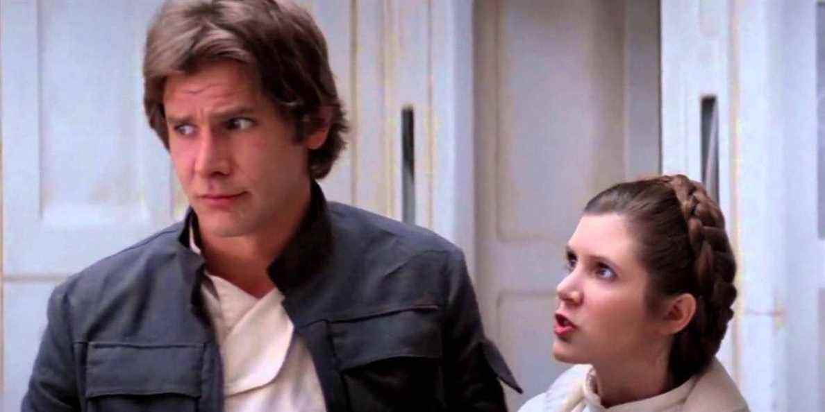 Han Solo et la princesse Leia à Cloud City, dans Star Wars Episode V : L'Empire contre-attaque