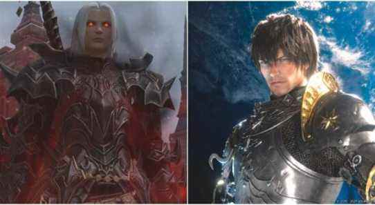 Split image of Dark Knight and Warrior of Light.