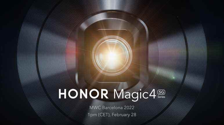 Une image teaser pour le Honor Magic 4, montrant un objectif de caméra