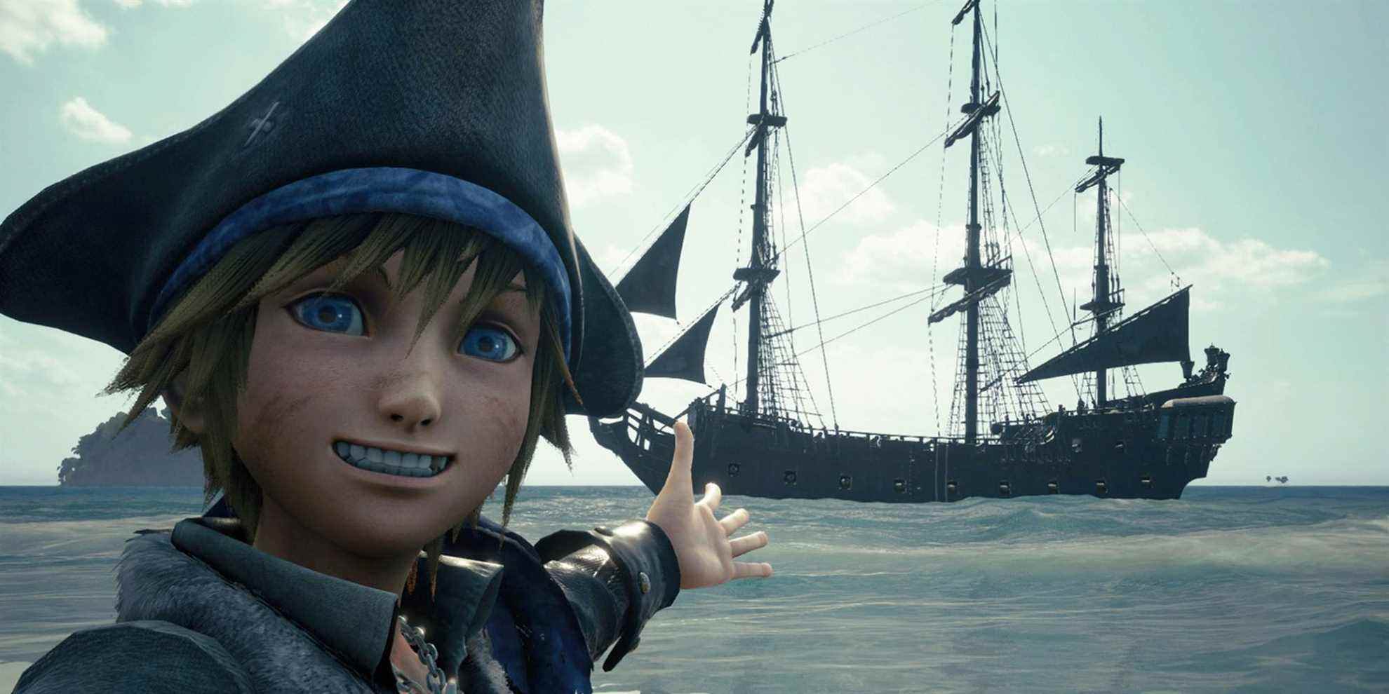 Sora montre le bateau pirate