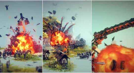 Besiege - A joined image of three explosions.