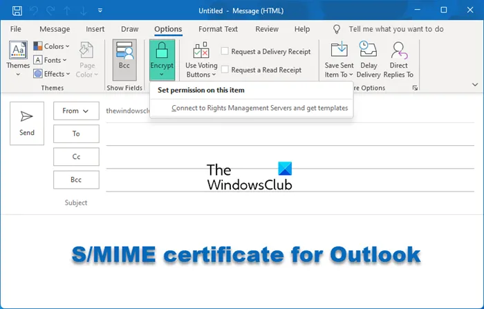 Comment ajouter un certificat S/MIME pour Outlook