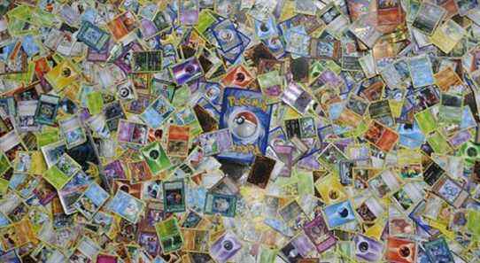 Hundreds of Pokemon cards scattered