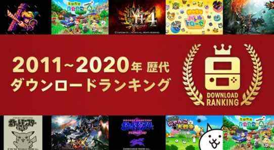 Jeux les plus vendus sur l'eShop 3DS japonais entre 2011 et 2020