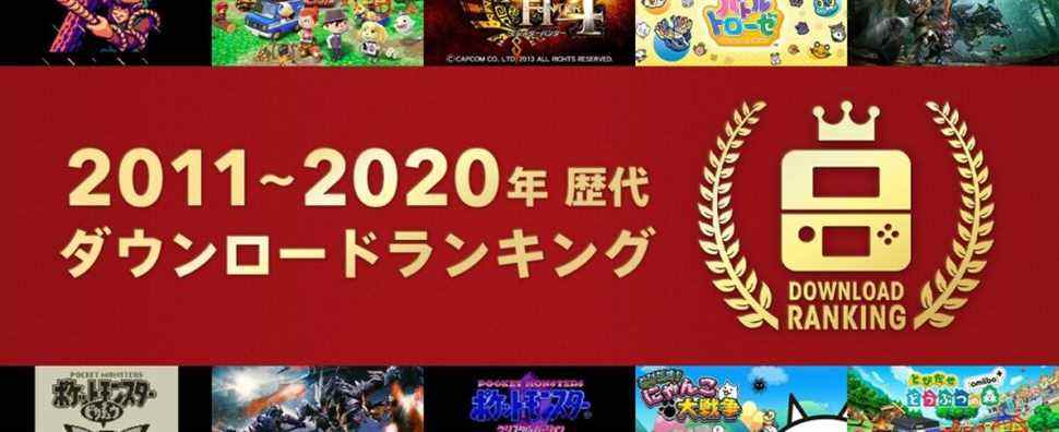 Jeux les plus vendus sur l'eShop 3DS japonais entre 2011 et 2020
