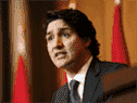 Le premier ministre Justin Trudeau prend la parole lors d'une conférence de presse à Ottawa le 12 janvier 2022.