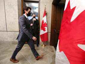 Justin Trudeau, premier ministre du Canada, quitte une conférence de presse à Ottawa, Ontario, Canada, le mercredi 26 janvier 2022.