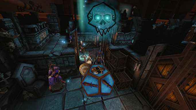 Le dé de Demeo, un RPG/jeu de stratégie de table 3D VR, a lancé un symbole de crâne, ce qui semble être un mauvais signe