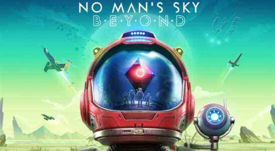 Image from No Man's Sky showing the game logo and the Traveller.