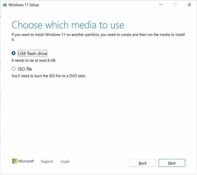 Outil de création de média Windows 11