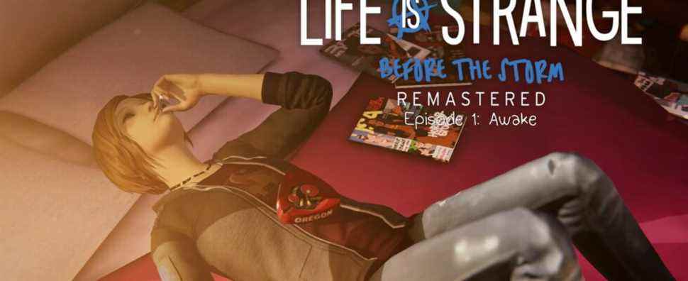 Title card showing Chloe smoking pot in episode 1 of Life is Strange Before The Storm Remastered